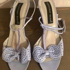 VINTAGE 80's GEOFFREY BEENE BLUE STRAPPY LOW-HEEL